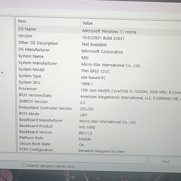 Gaming laptop